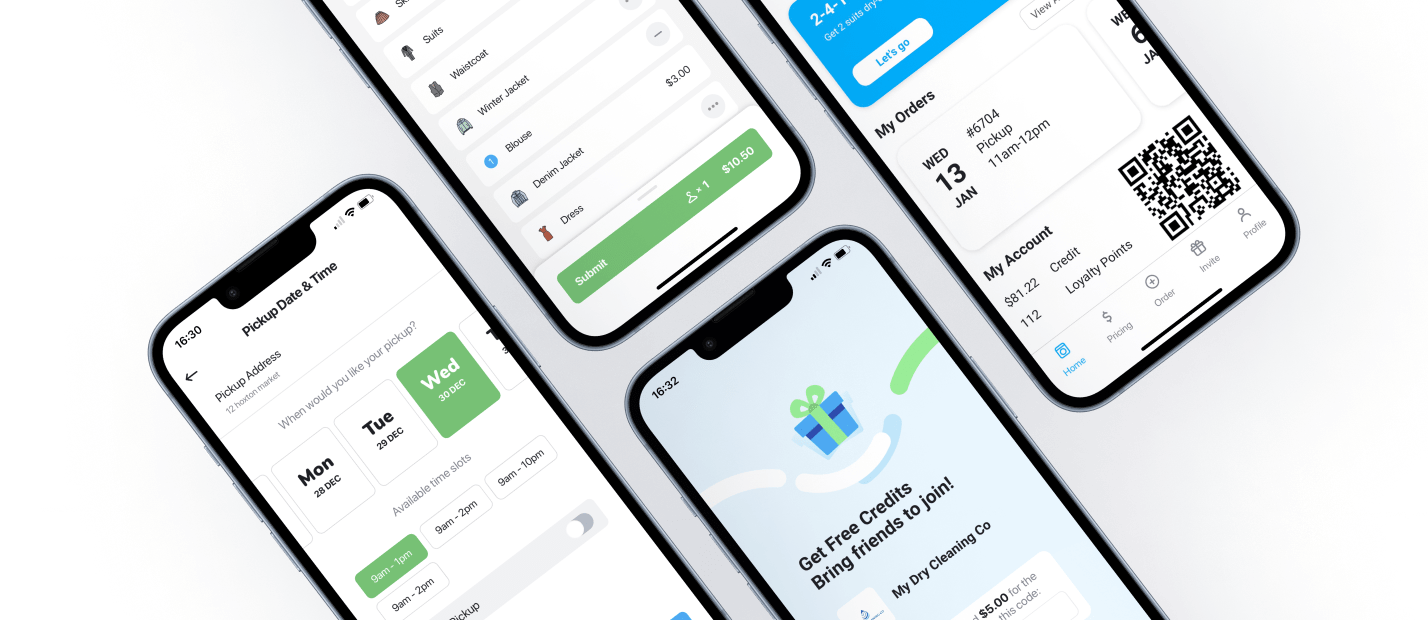 CleanCloud App Screens